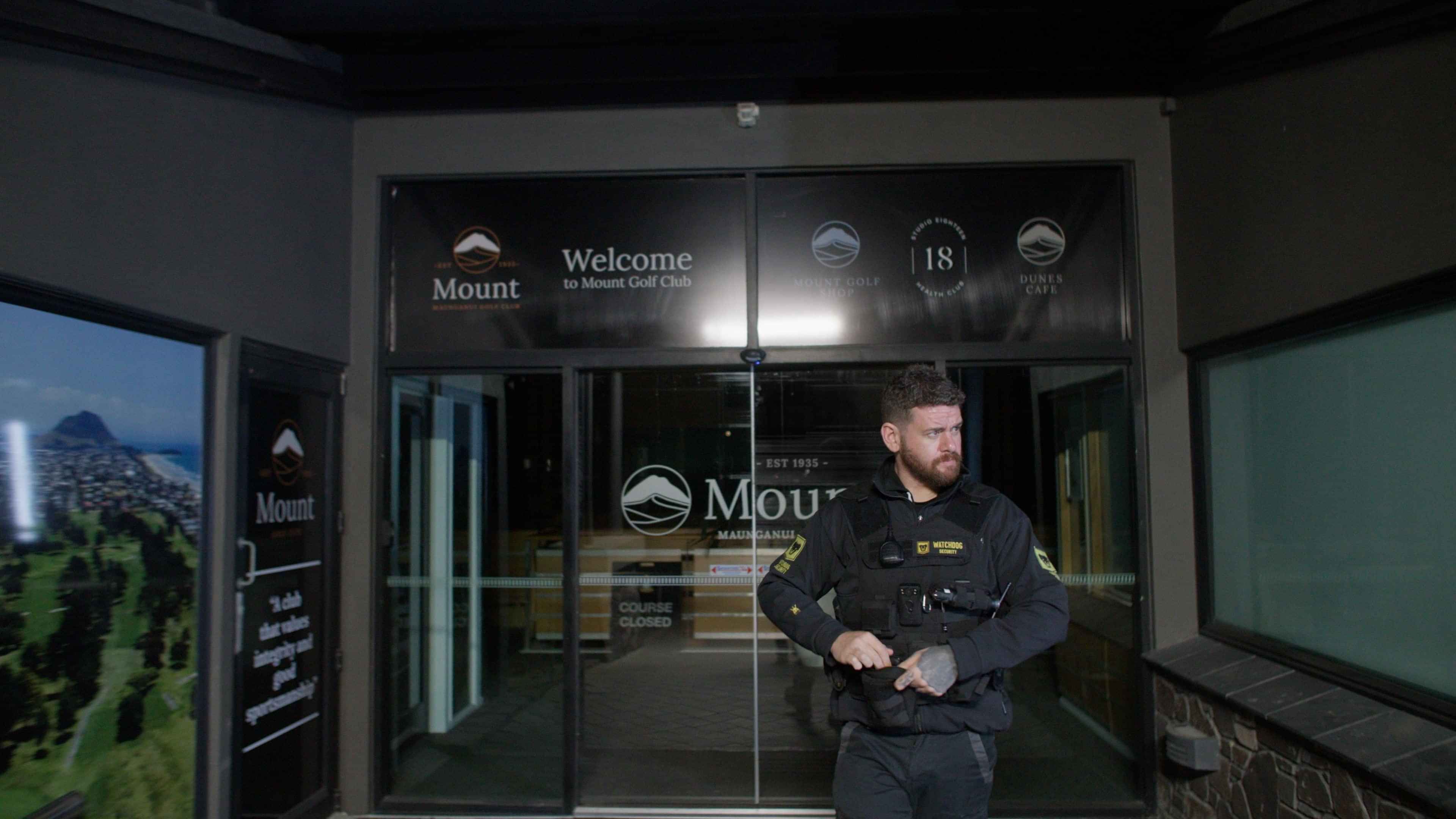 Watchdog security team on site — the kind of visible, professional presence commercial properties rely on after hours.