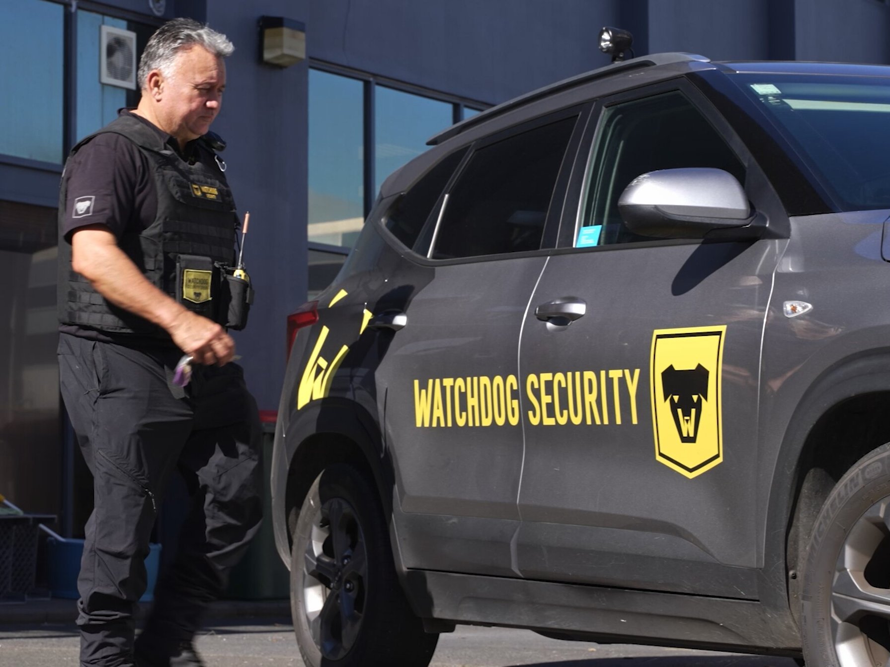 Watchdog vehicles and crew staged for coordinated work in the Bay of Plenty.